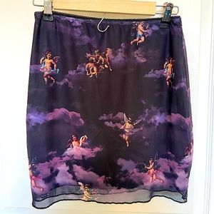Fun cherub print mini skirt